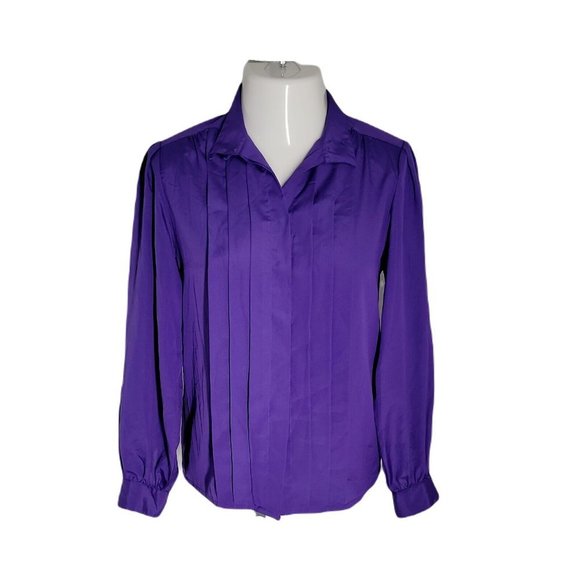 Katelyn Court Tops - Katelyn Court Vintage Classy Collared Blouse Shirt ~ Sz 10 ~ Long Sleeve